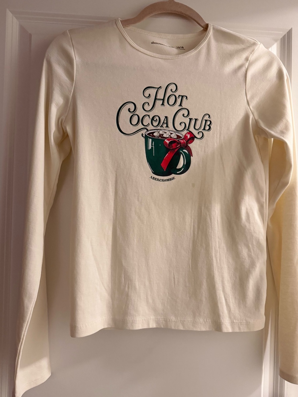 Abercrombie Kids Girl's Shirt Size 15-16 XL NEW Hot Cocoa Winter Theme